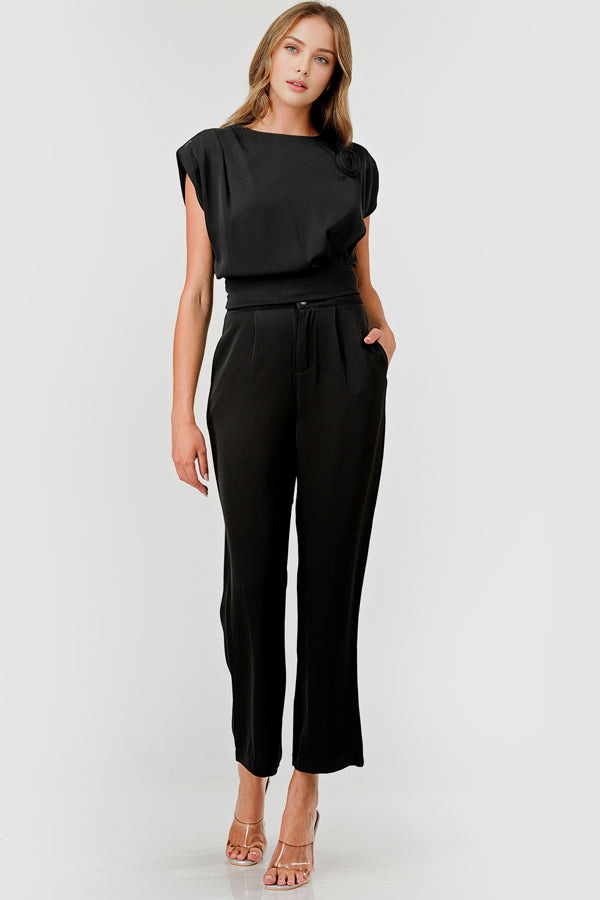 SATIN TOP & PANTS 2PC SET